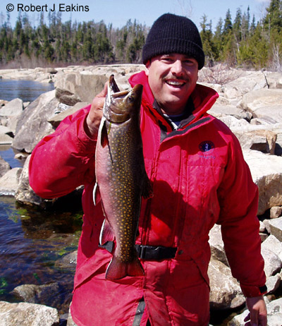 Author and 52.5 cm Brook Trout (released) May 2004